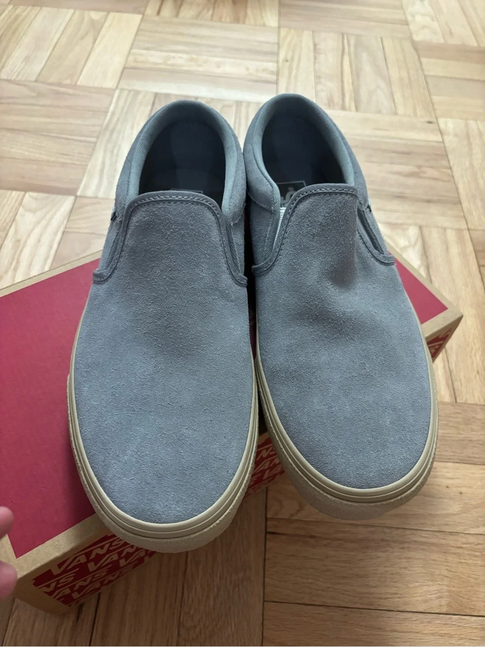 Men's Vans Shoes Size 13 Asher Crepe Frost Gray Slip On Sneakers Suede